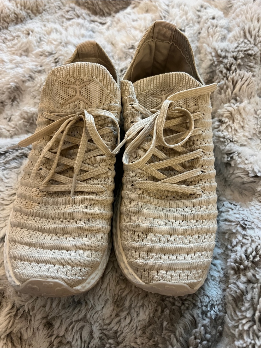 Danskin Beige Knit Slip-On Lace-Up Women's Sneakers